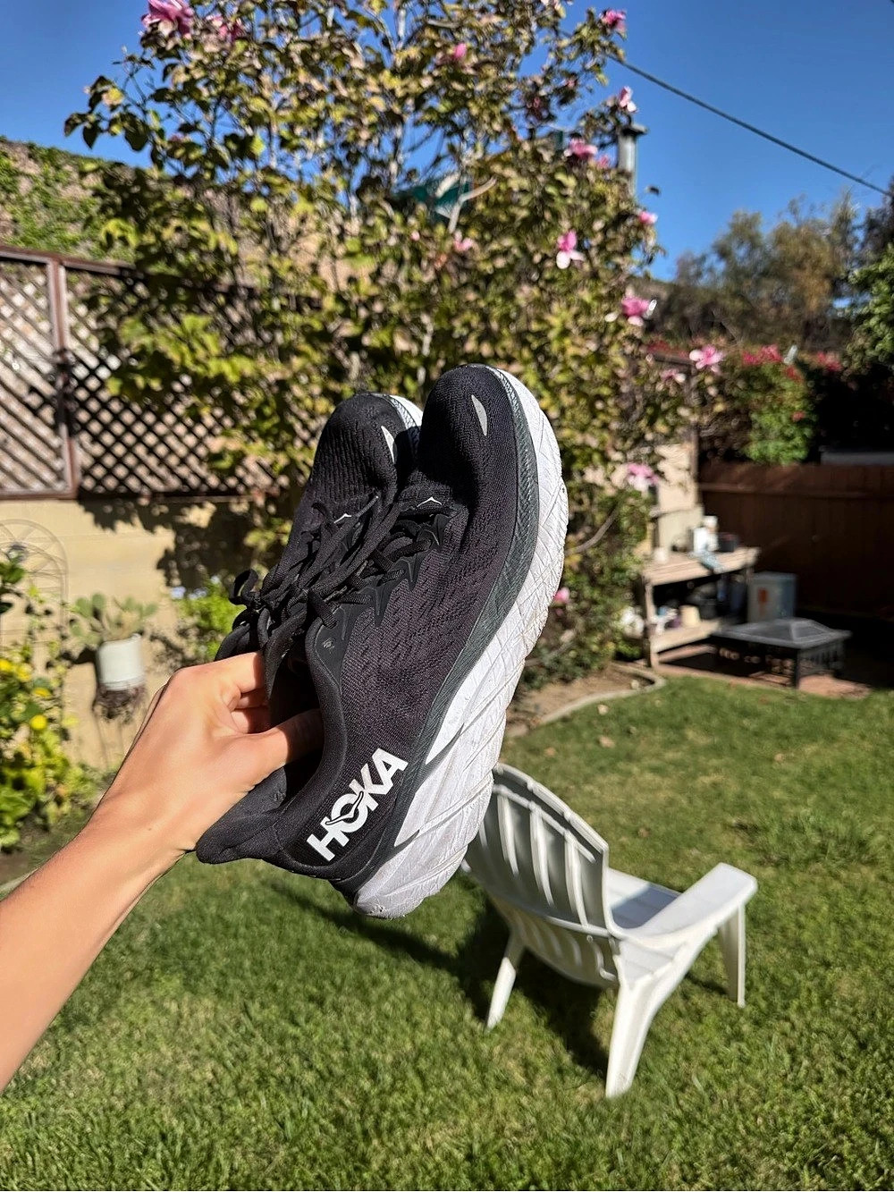 Hoka Black & White Athletic Shoes